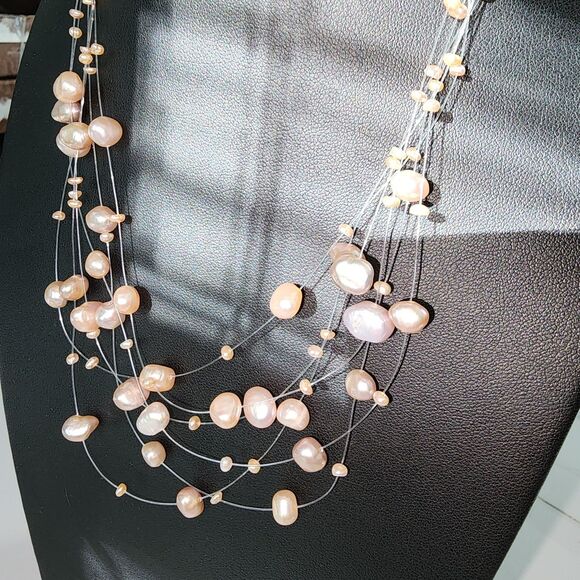 Pink Pearl Strand Necklace 9" - Picture 5 of 5